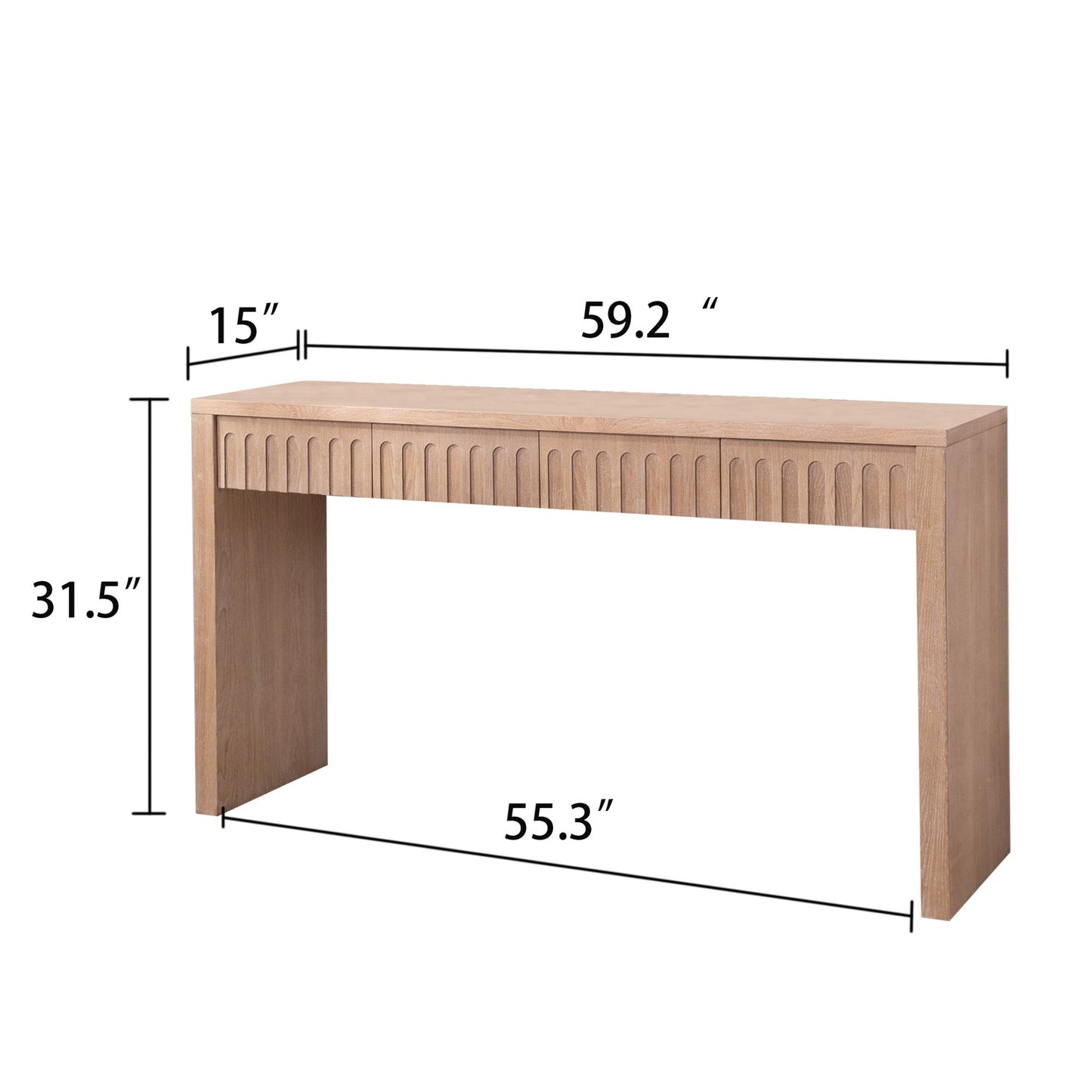 Modern Console Table with 4 Drawers – 59.2" Entryway Table