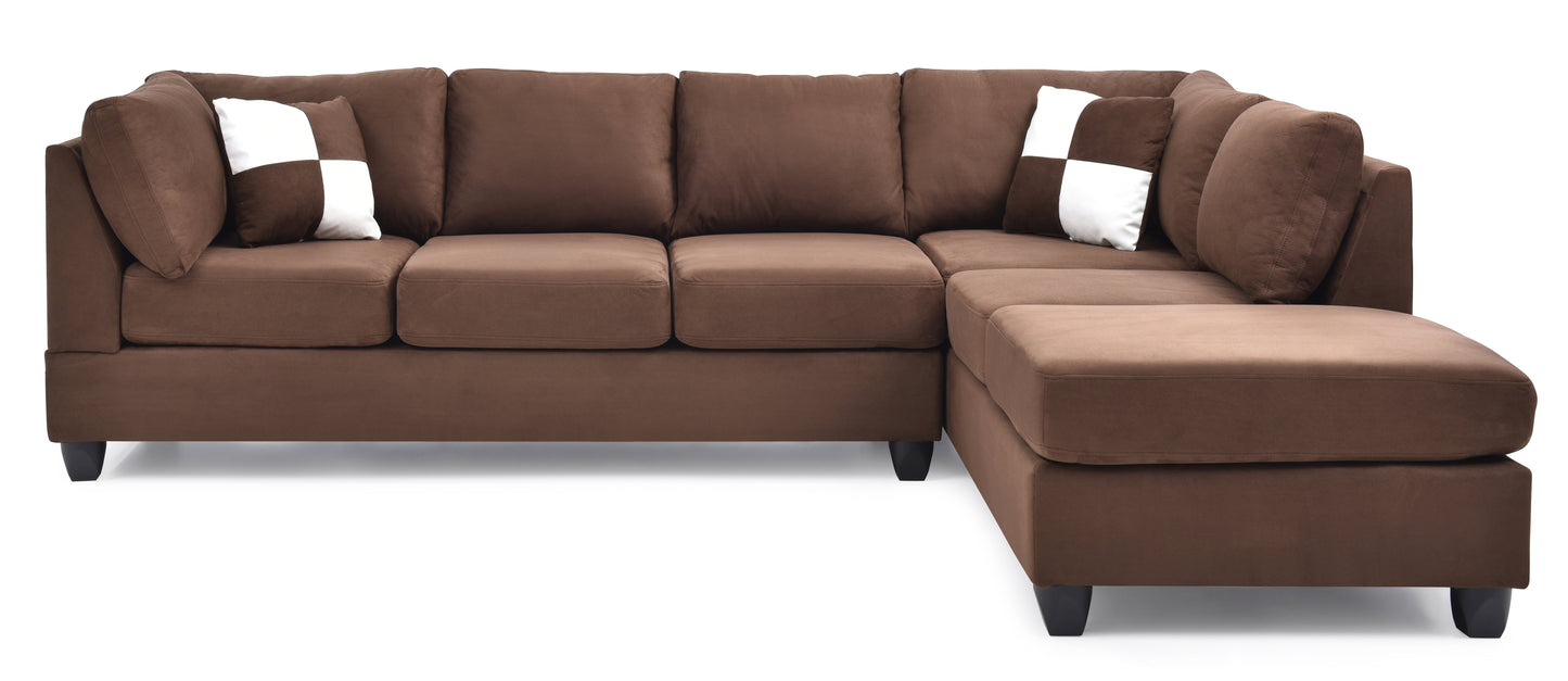 Malone G632B-SC Sectional (Without Ottoman) - Chocolate