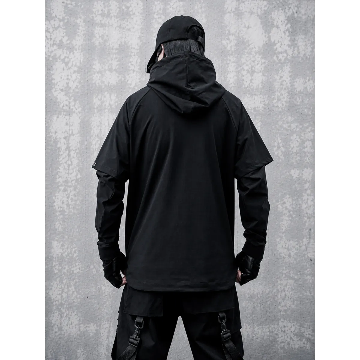 Layered Techwear Hoodie – Harajuku Streetwear