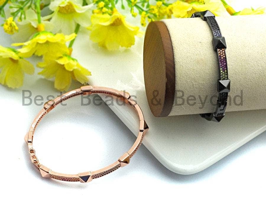 CZ Rivet Stud Bangle Bracelet, Sku#X40