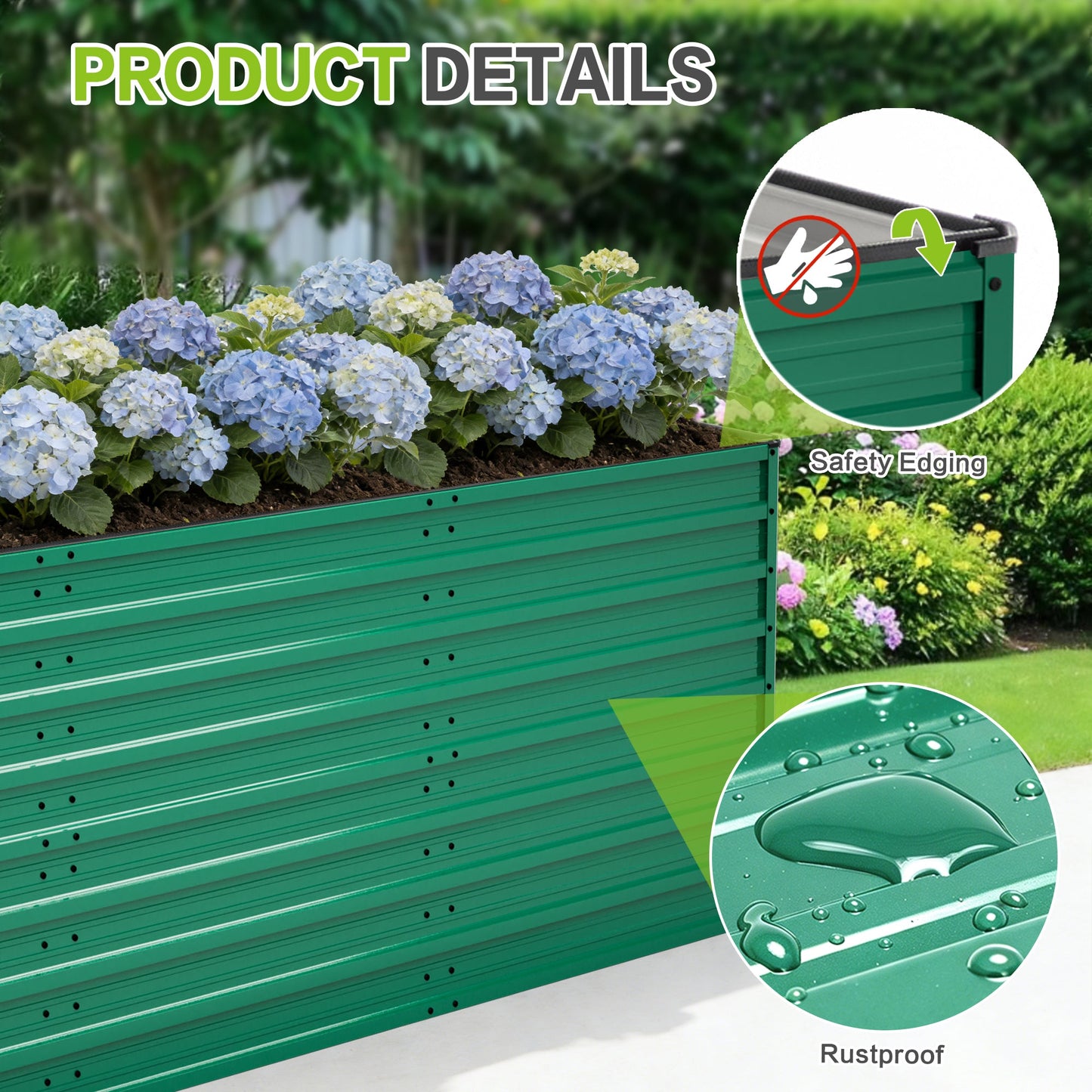 Raised Garden Bed Kit - Ergonomic Height Metal Planter Box