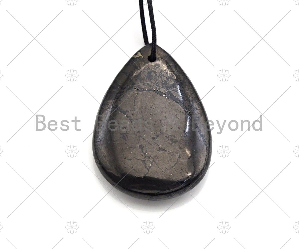 Drop Shape Shungite Pendant for EMF Protection, Shungite Authentic Stone, Healing Energy Pendant, Meditation, Protection,31x42mm, sku# U967