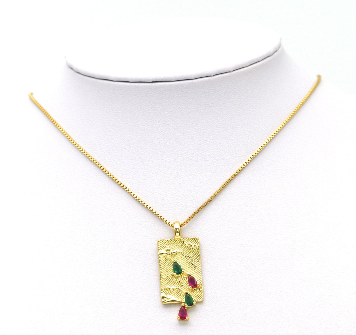 Teardrop CZ Rectangle Charm, Sku#LK585