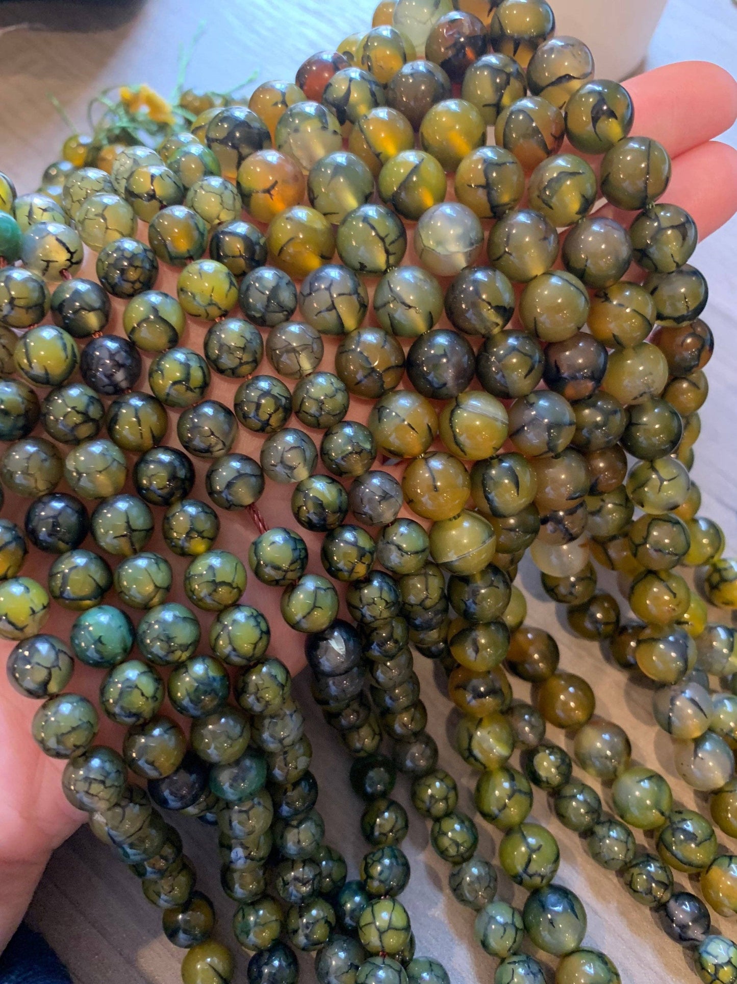 Green Dragon Vein Agate beads, sku#UA114c