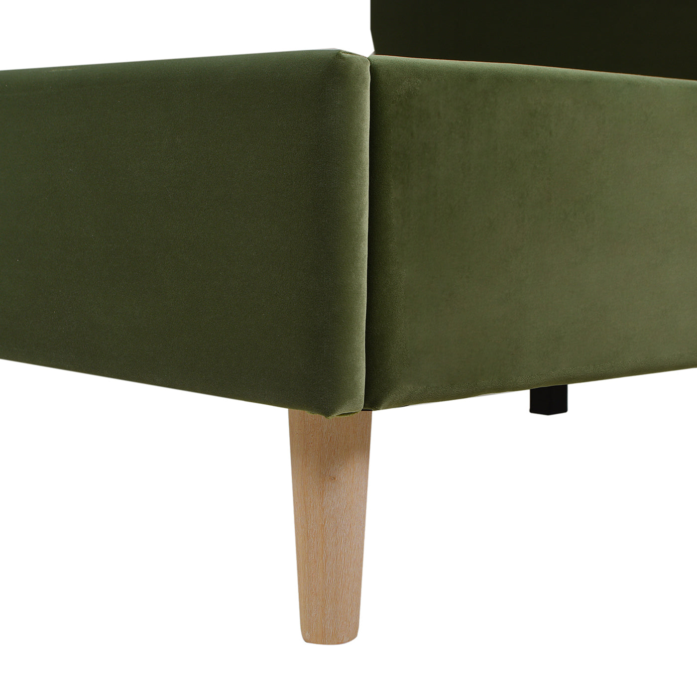 Stockholm Modern Wavy Headboard Platform Bed, King, Olive
