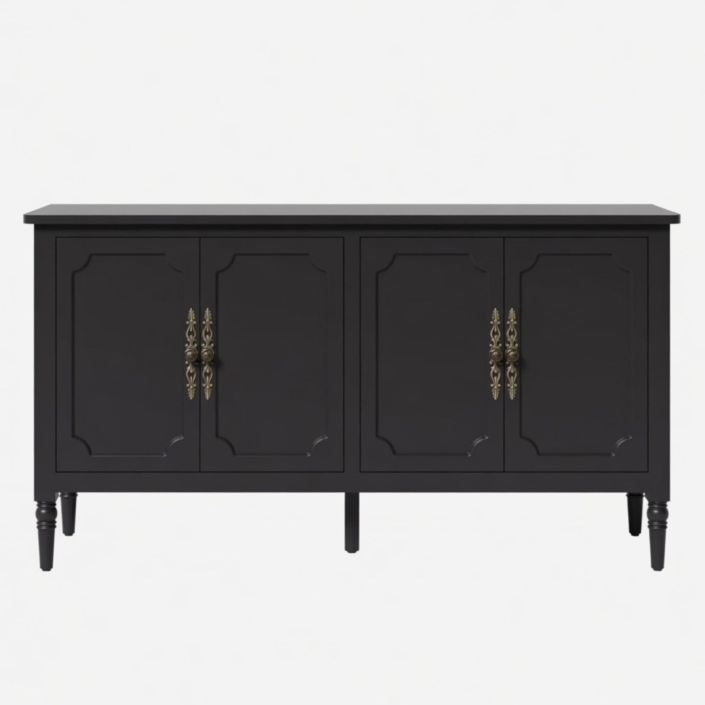 58.9" Stain Black Buffet Cabinet