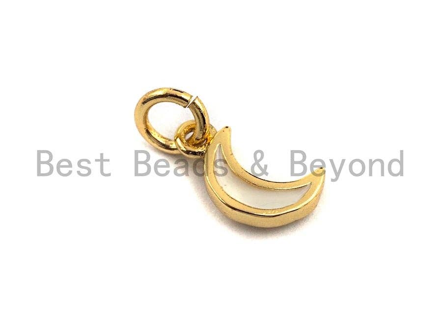 NEW Enamel Crescent moon Pendant,Cz Micro Pave Oil Drop Moon pendant,Enamel Charm,Enamel Jewelry,6x10mm,sku#Z387