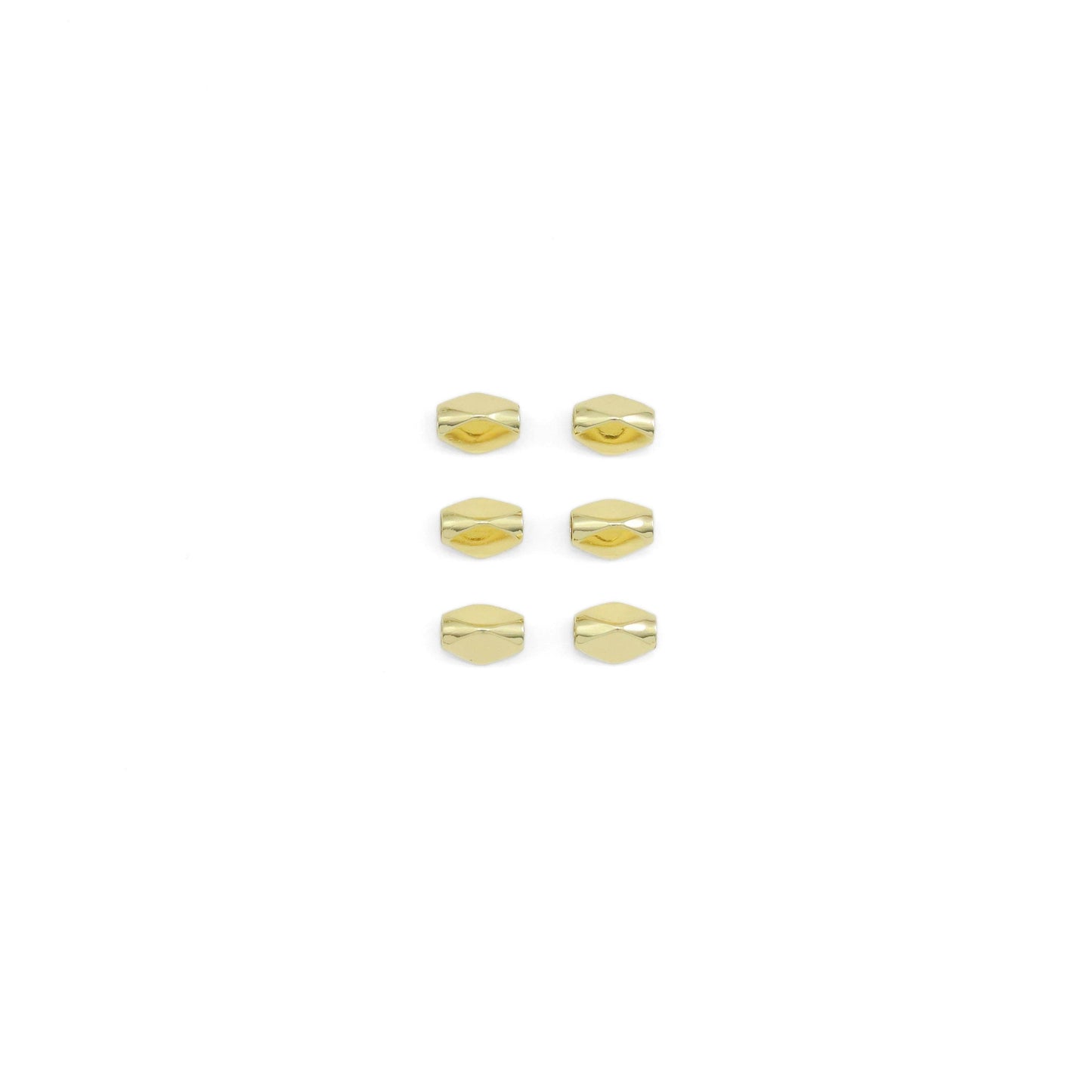 CZ Oval Faceted Tube Gold Spacer beads, Sku#JL189