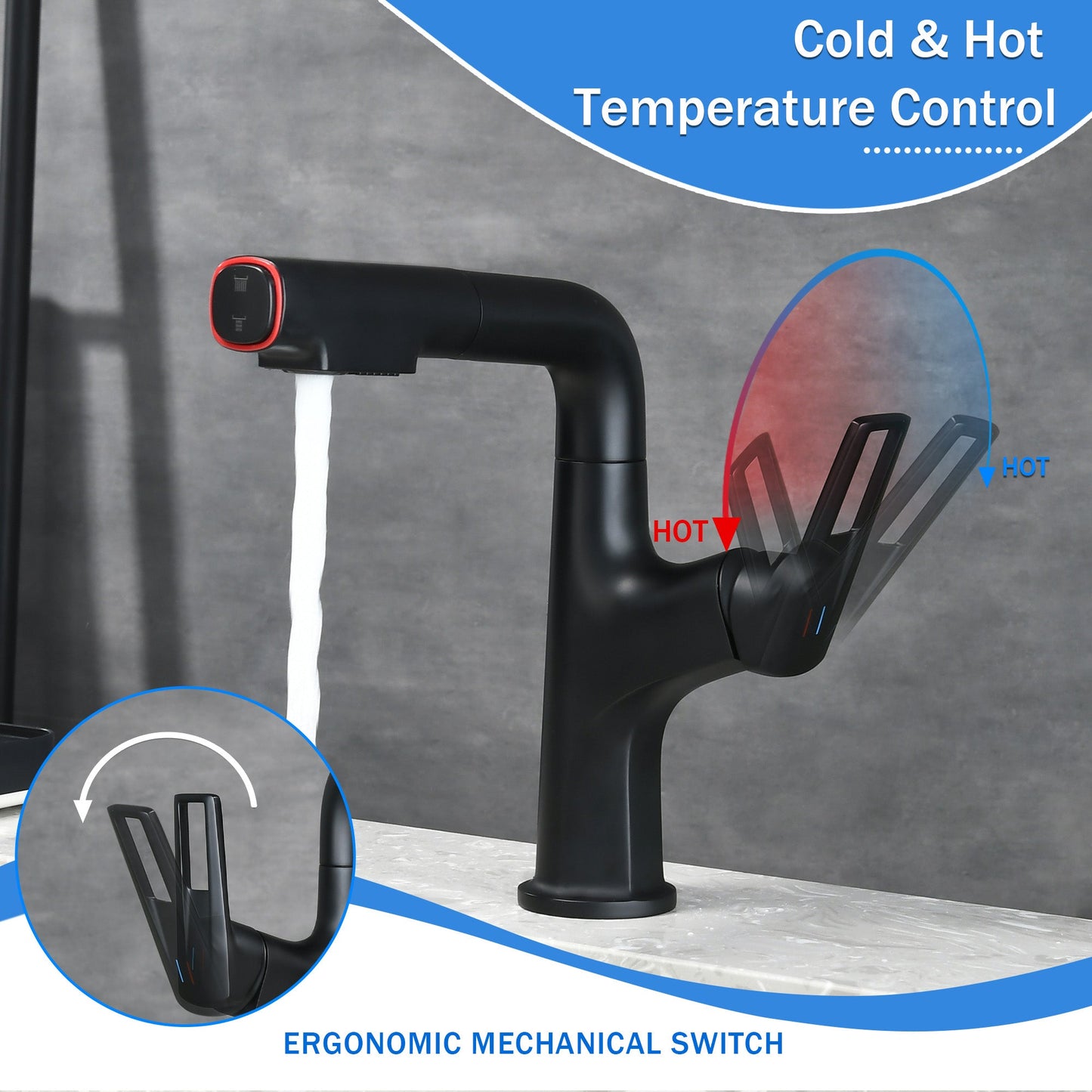 Matte Black Bathroom Sink Faucet