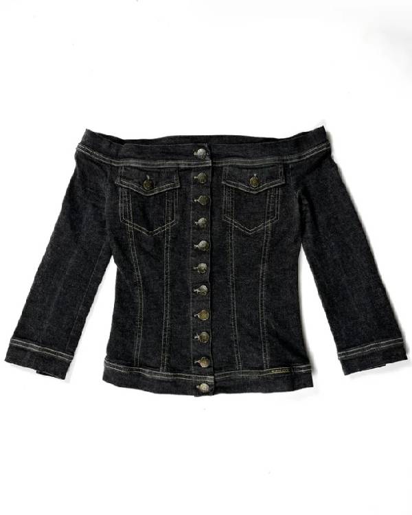 And Just Like That Sarah Jessica Parker Denim Off-The-Shoulders Top