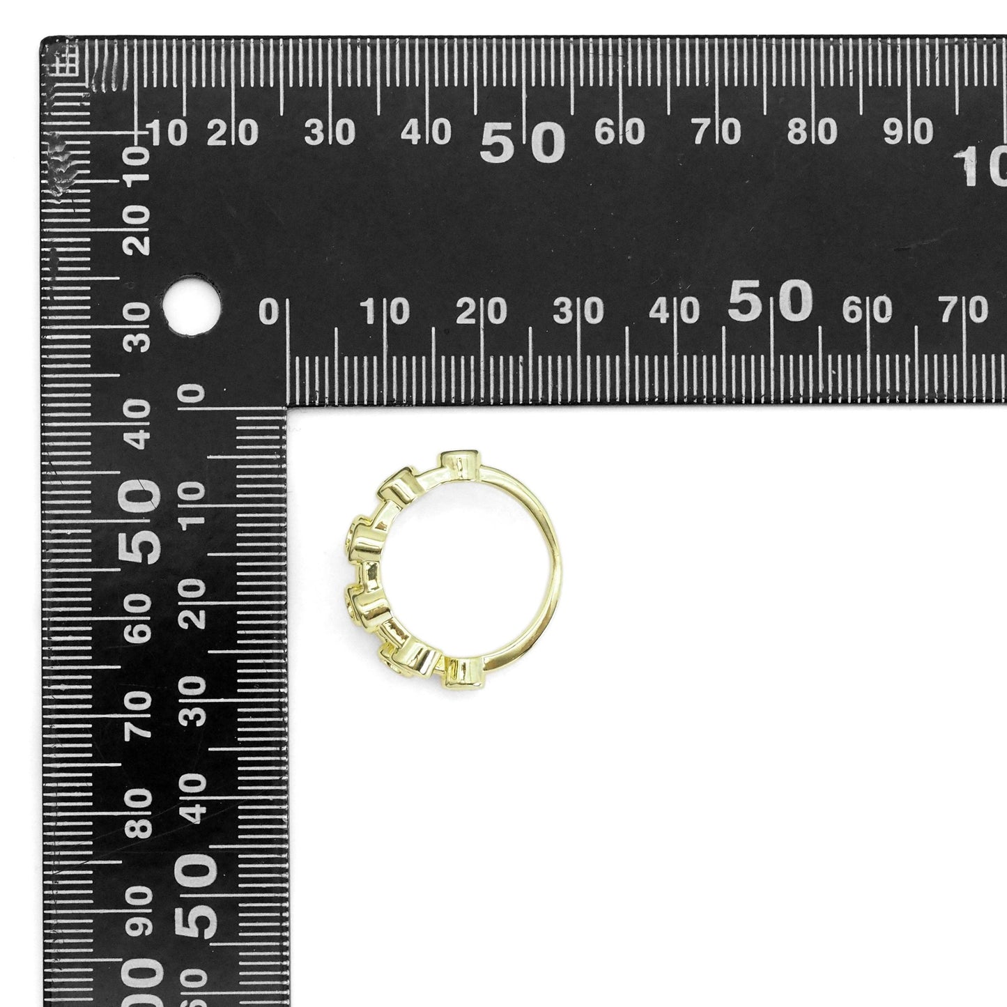 Round CZ Stud Wrap Ring, Sku#LX414