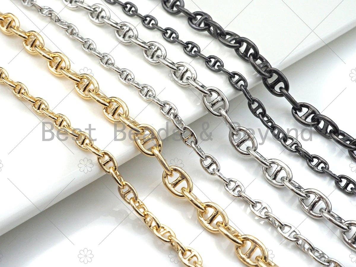 High Quality Hand Made  Anchor / Mariner Gold Chain, 18K Real Gold Plated Chain, Wholesale bulk Chain, 5x8mm, sku#M325