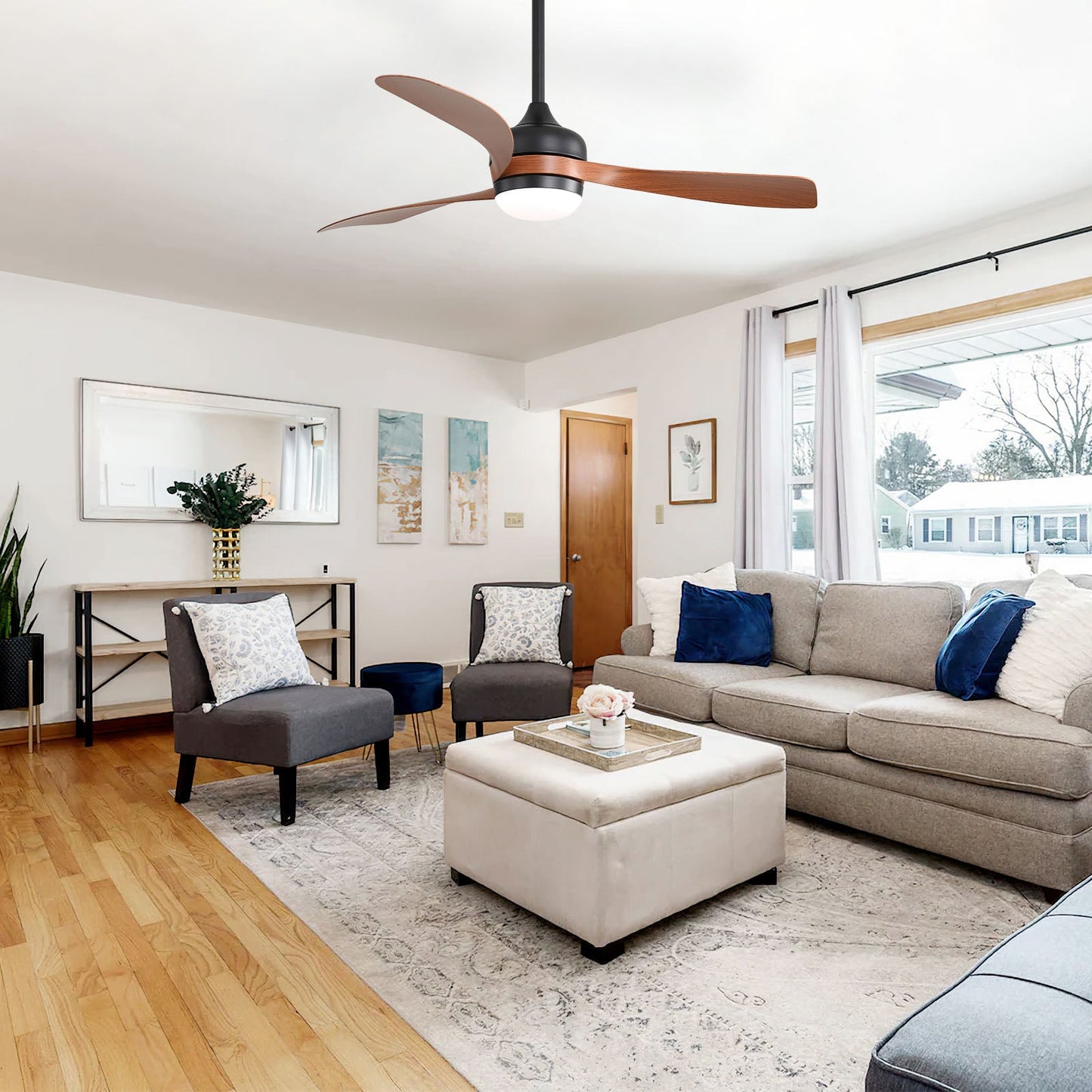 52-Inch Ceiling Fan With Reversible DC Motor and LED Light