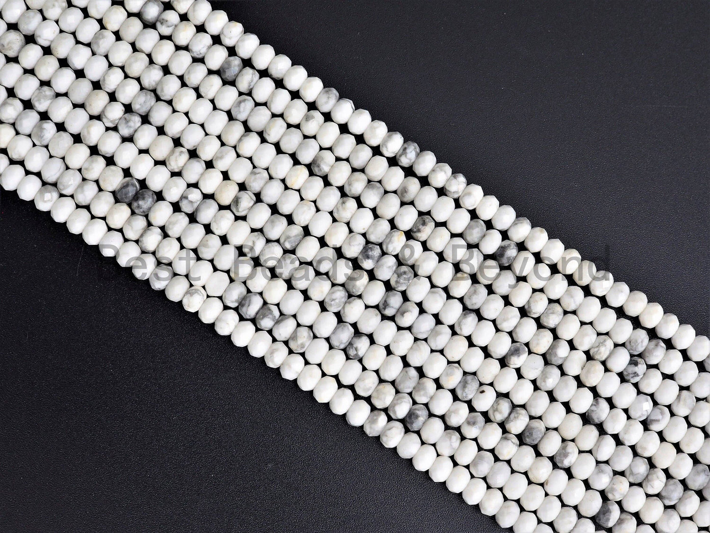 Natural Faceted Rondelle Howlite beads,2x3mm/3x5mm Natural W