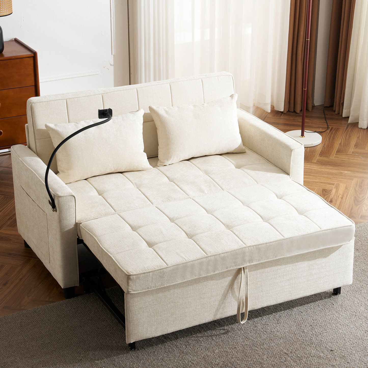 56.9" Loveseat Sofa Pull-out Sofa Bed