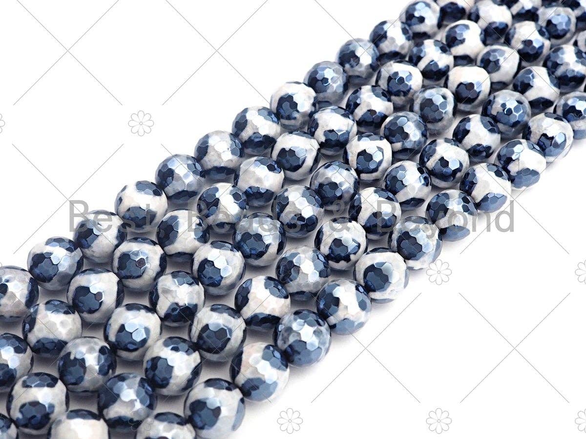 Esty Exclusive Mystic Black and White Tibetan Agate Beads, 8mm/10mm/12mm, Black White DZI Agate, 15.5 Full Strand, sku# UA95