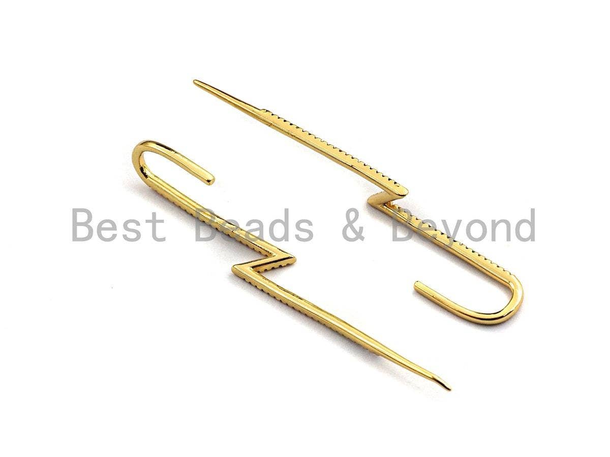 Colorful CZ Long Spike Dangle Earrings, Sku#J141