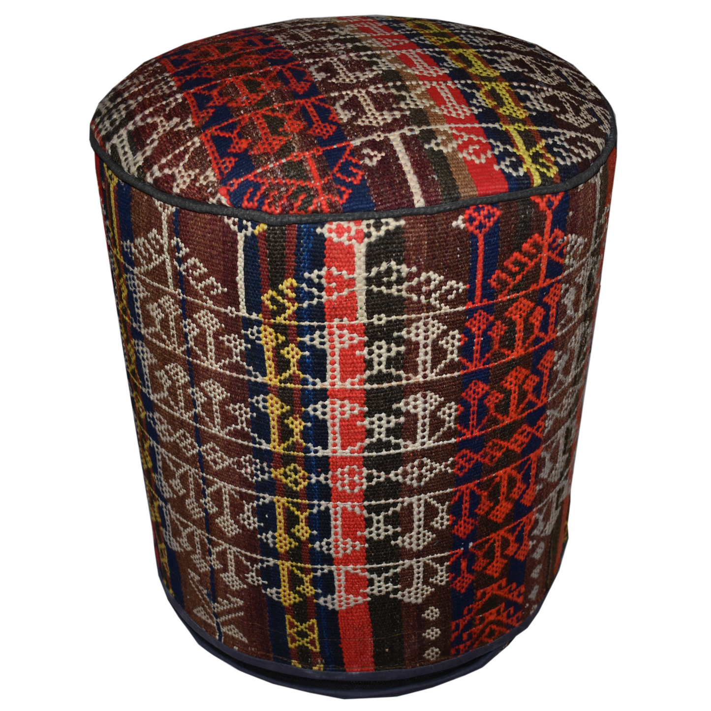 One of a Kind Kilim Rug Pouf Ottoman foot stool - #78