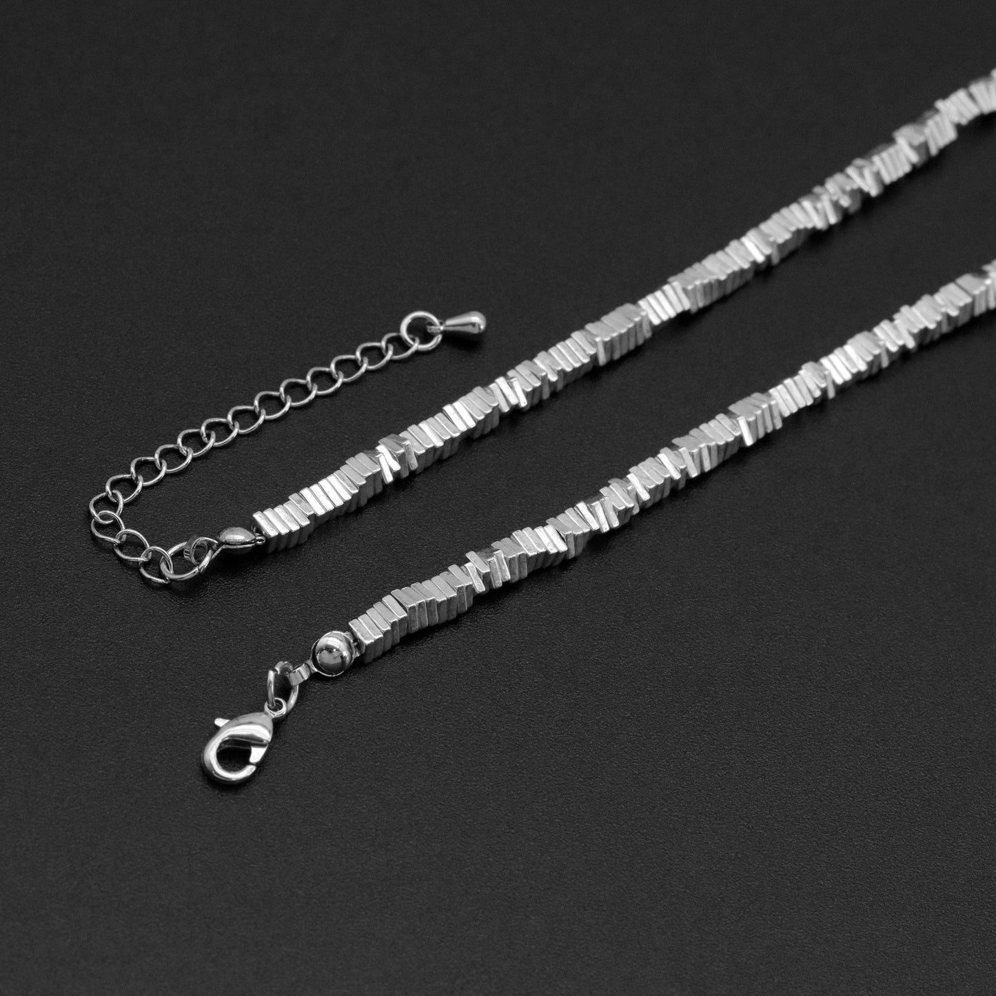 Silver Hematite Pearl Center Necklace Bracelet, sku#EF560