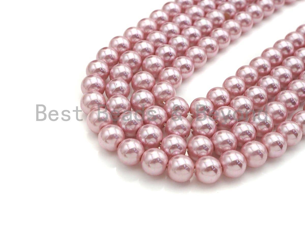 Natural Mother of Pearl Blush Pink Round Smooth beads, 8mm/10mm/12mm Pink MOP Beads, 15.5inch strand, SKU#T148
