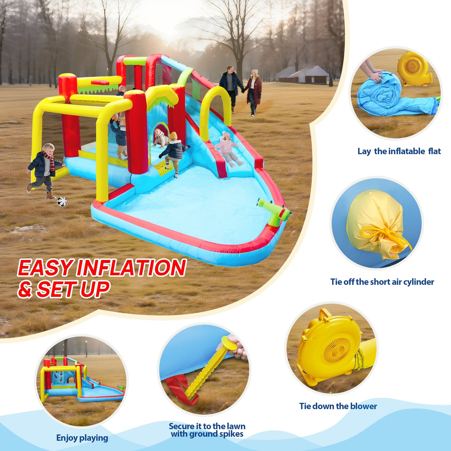 9 in1 Inflatable Slide Water Park Bouncing House