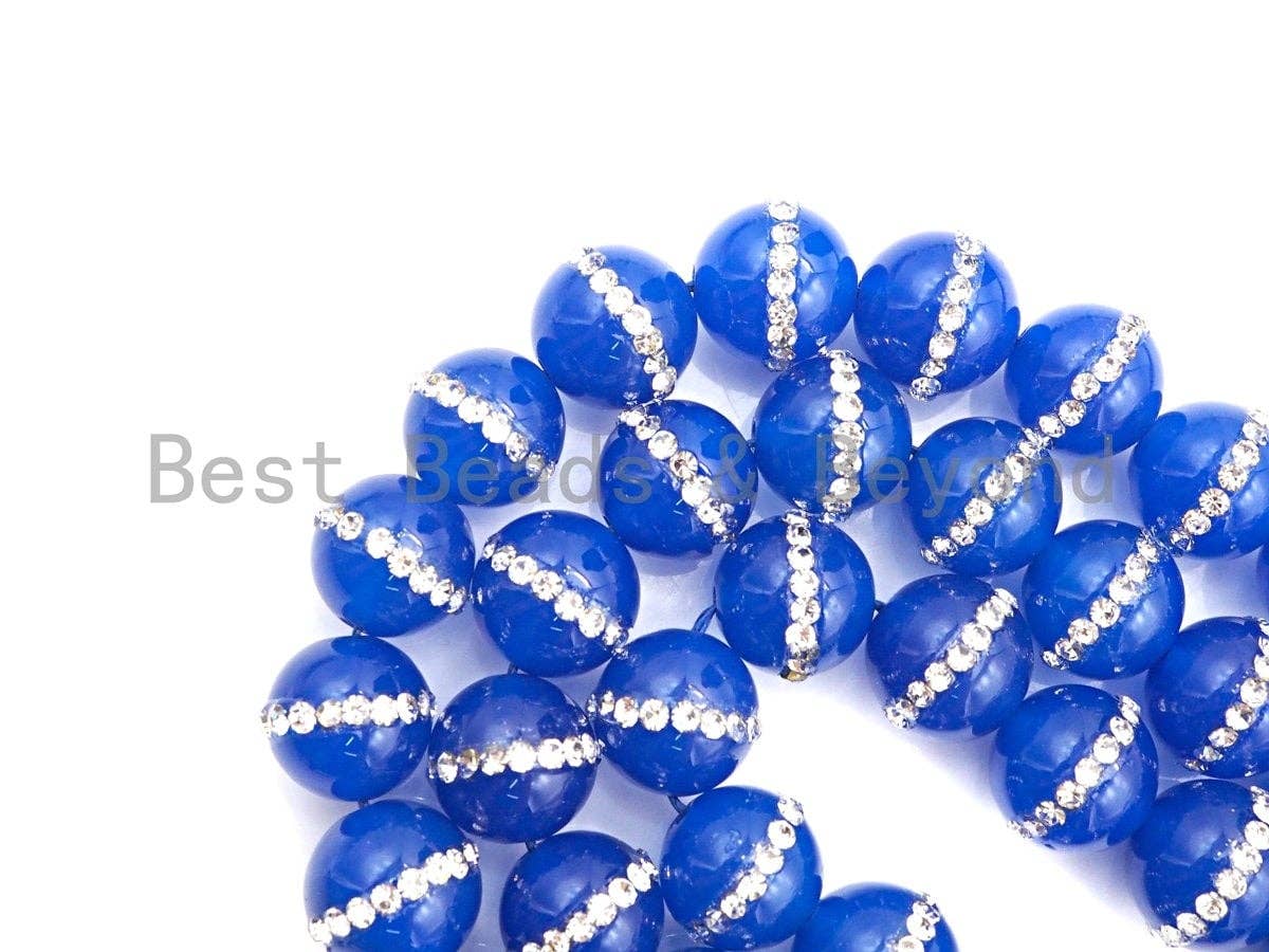 Blue Agate with rhinestone inlaid, 6mm/8mm/10mm/12mm/14mm, Tiger eye Beads, 15.5inch Full strand, SKU#V47