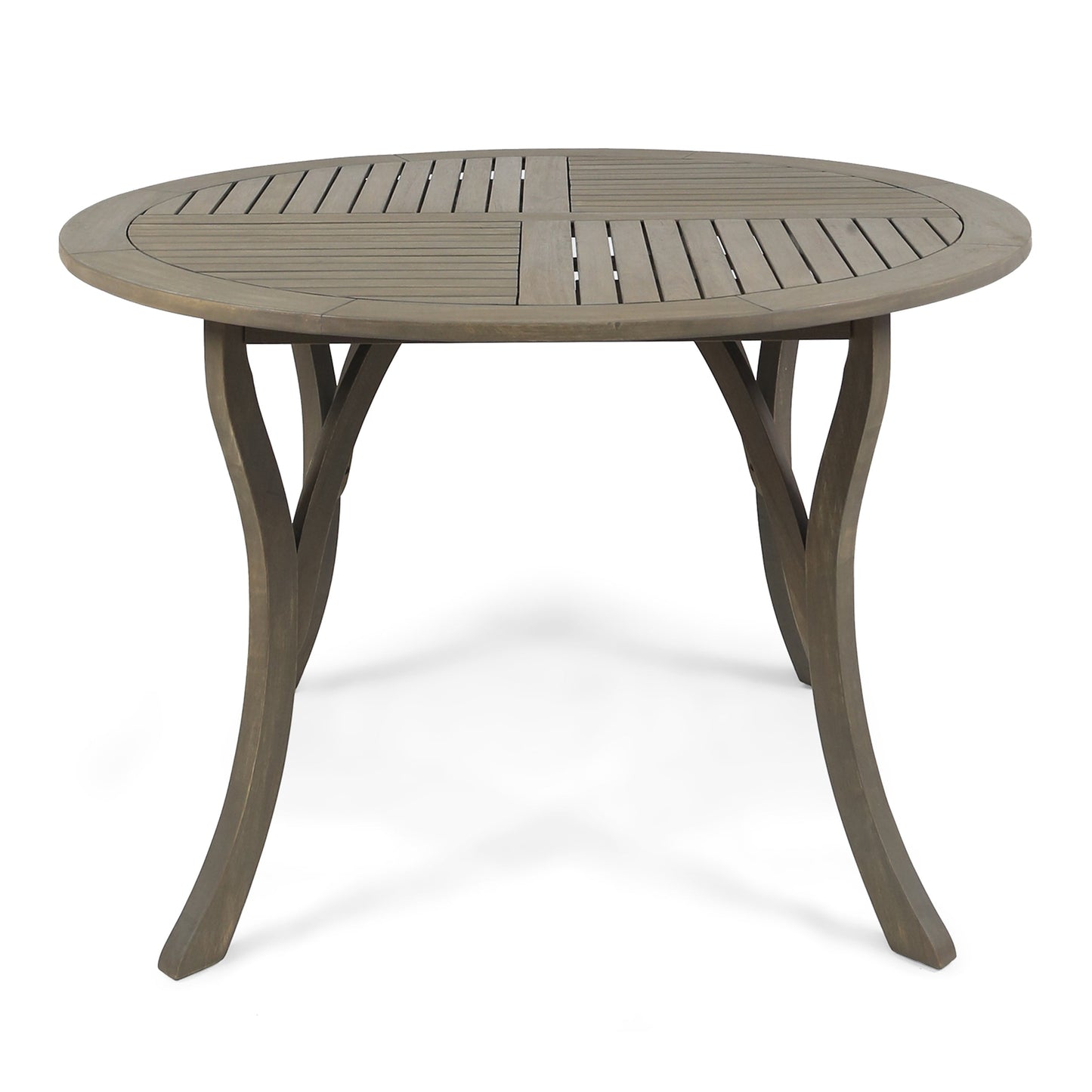 Outdoor Acacia Wood Round Dining Table with Curved Legs