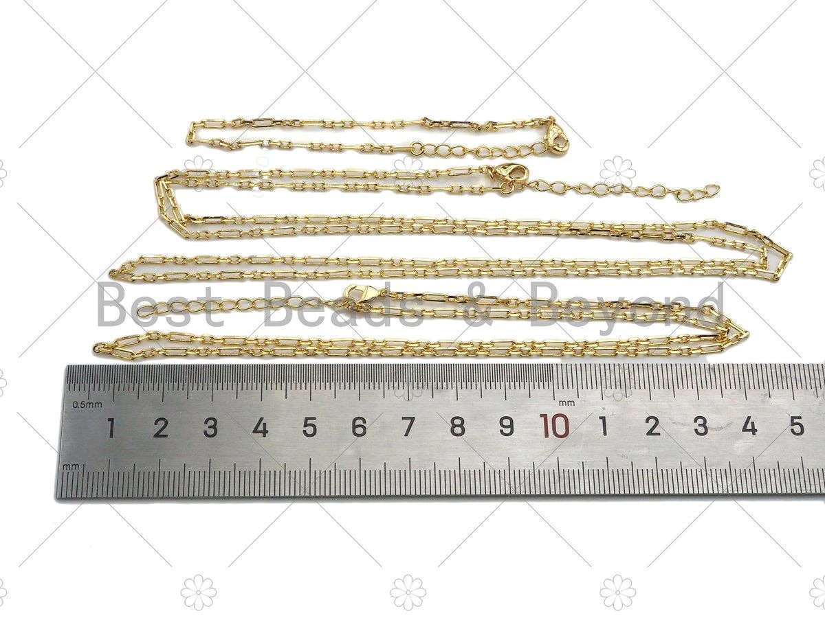 18/32/7 Finished Dainty Gold Paper Clip Necklace and Brac