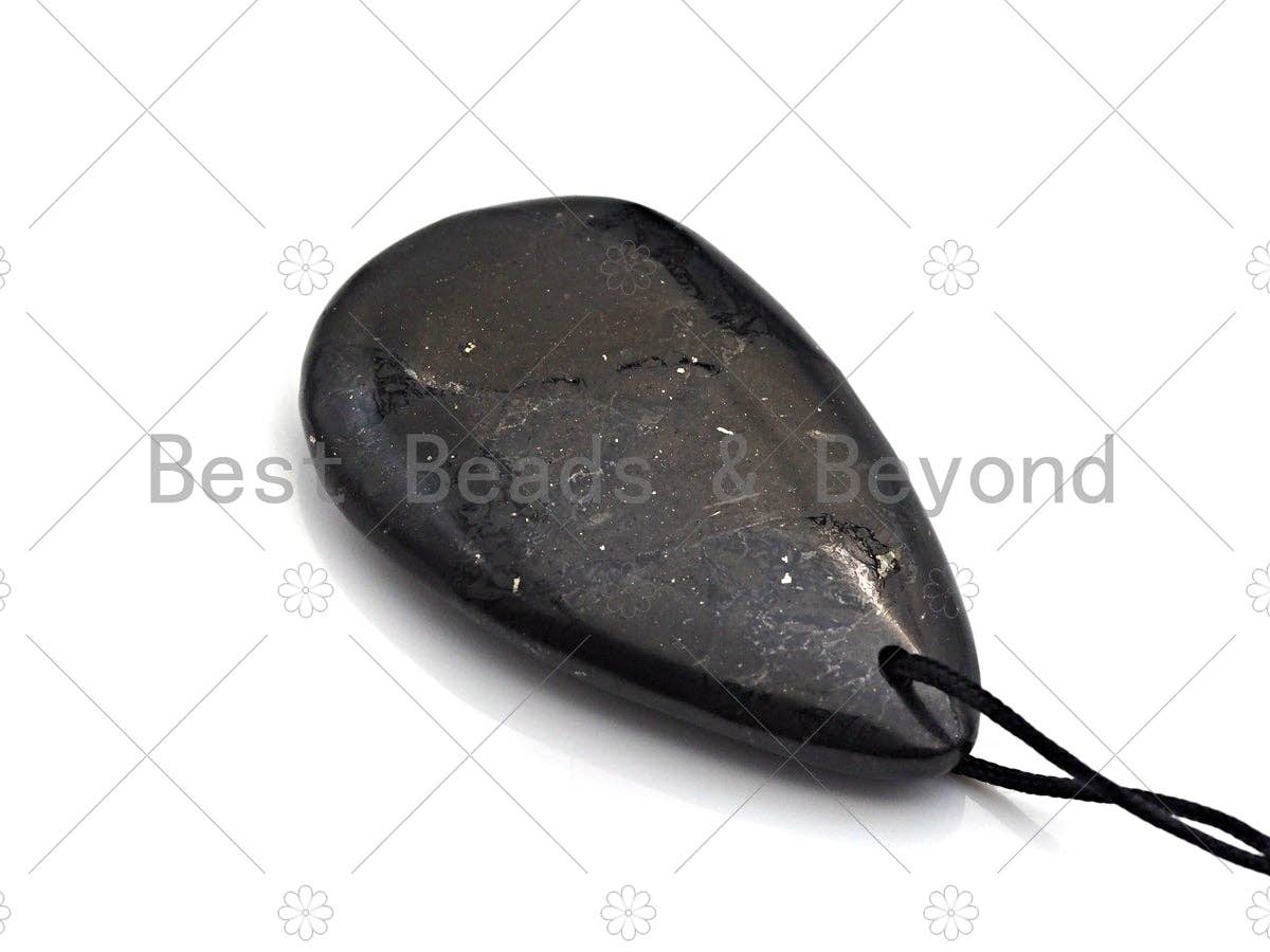 Drop Shape Shungite Pendant for EMF Protection, Shungite Authentic Stone, Healing Energy Pendant, Meditation, Protection,31x42mm, sku# U967
