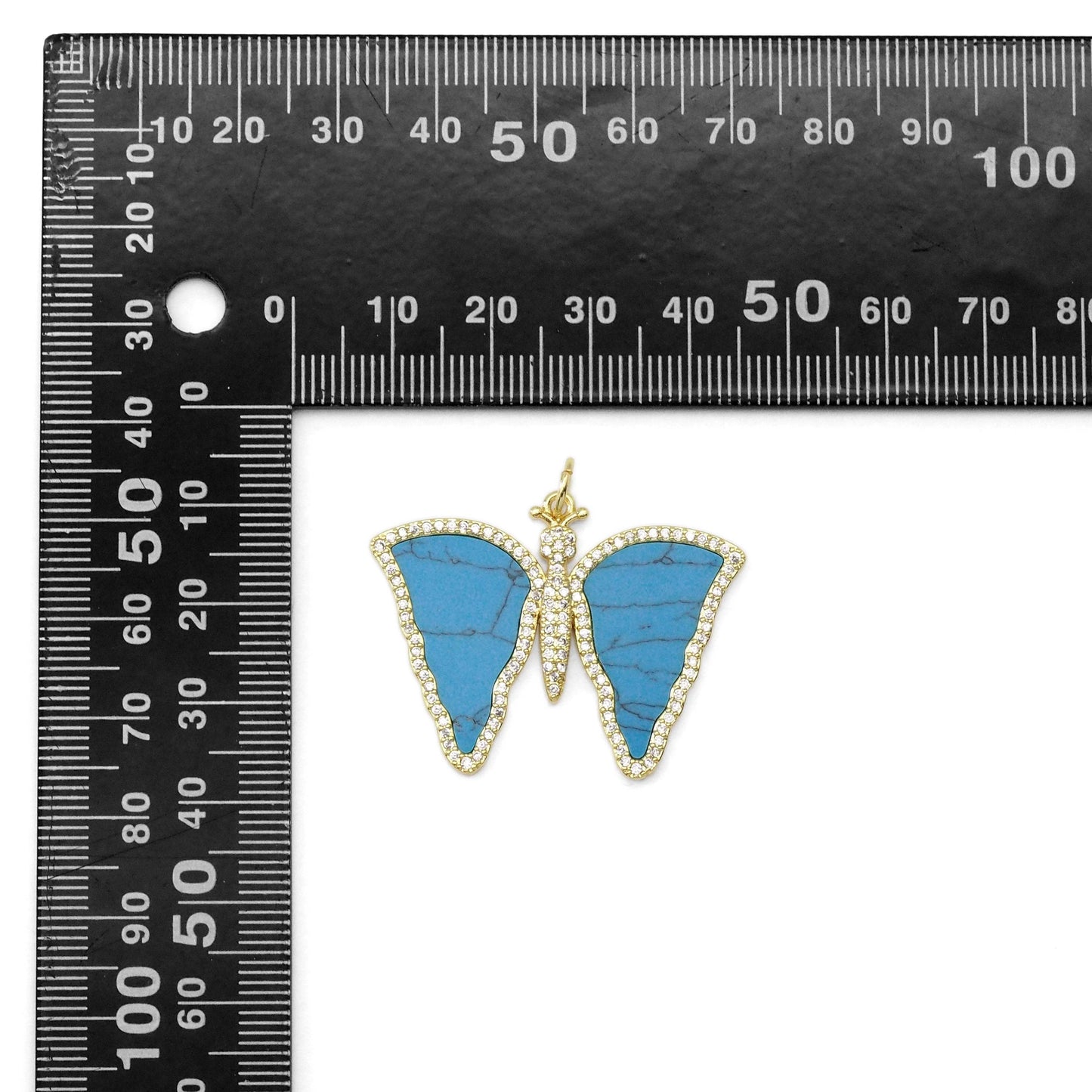 CZ Gemstone Mother of Pearl Butterfly  Pendant, Sku#LX302