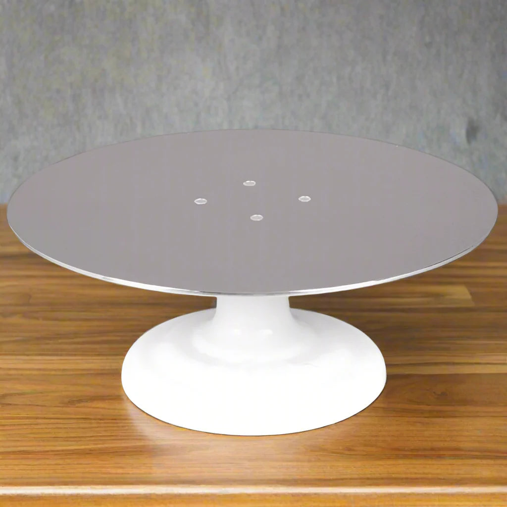 Plateau tournant de 30 cm - Rond standard pour décorateur - Plateau/présentoir à gâteau tournant avec base en fonte et plateau en aluminium