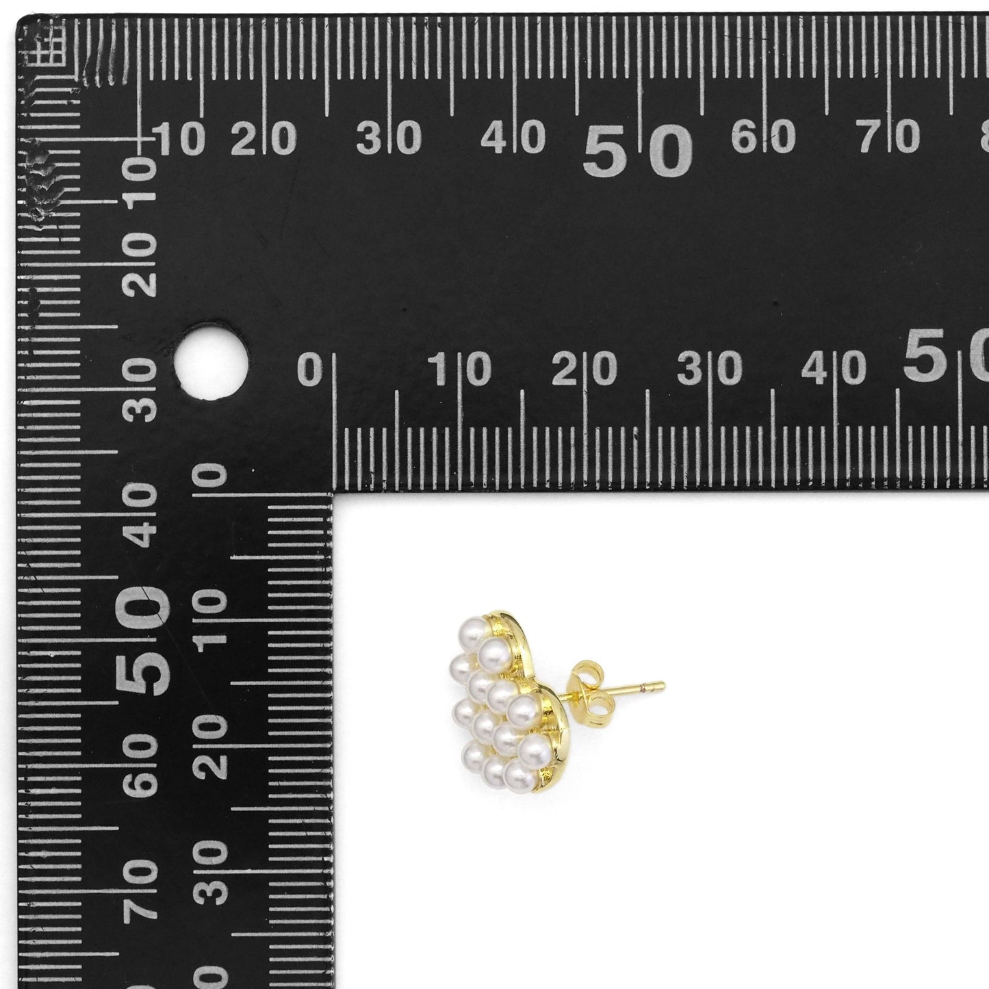 Pearl Heart Stud Earrings, Sku#LK857