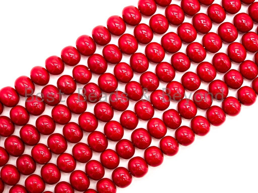 Red Natural Mother of Pearl beads,13x15mm Pearl Potato beads, Loose Potato Smooth Pearl Shell Beads, 16inch strand, SKU#T87