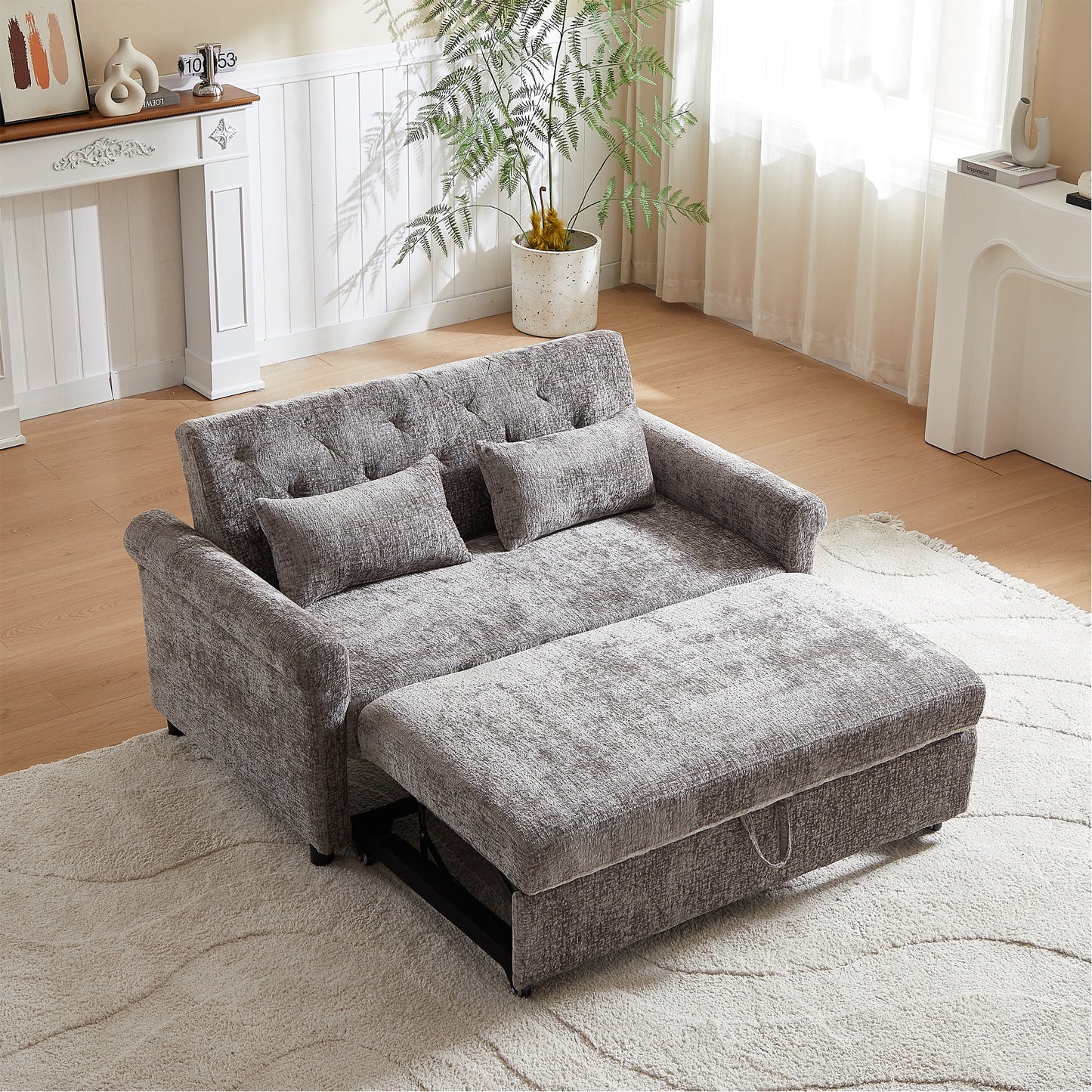58.27 Inch 3-in-1 Loveseat Sofa Bed