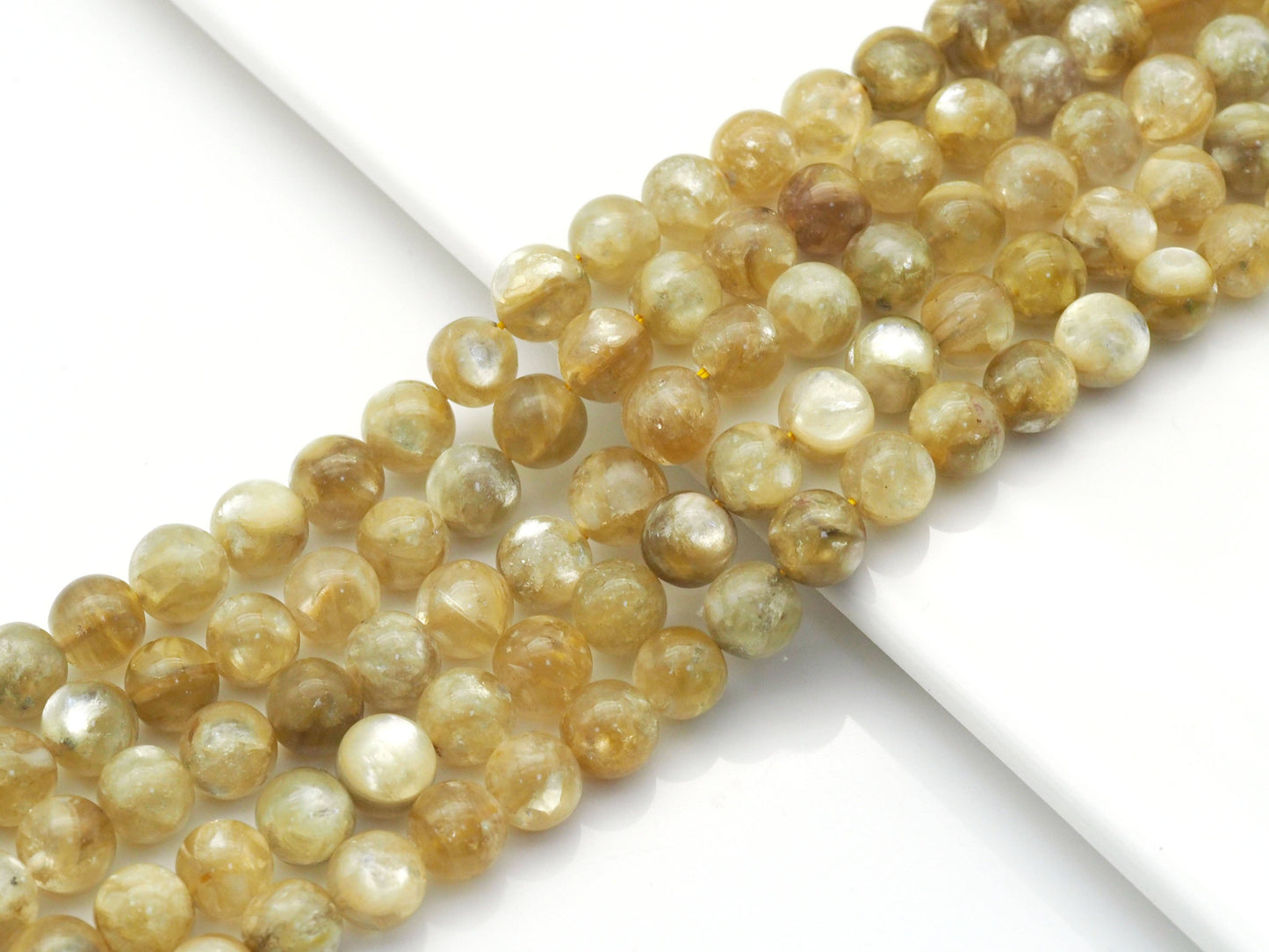 Genuine High Quality Yellow Lepidolite Round Smooth Beads, 8mm/10mm/12mm, Sku#U1448
