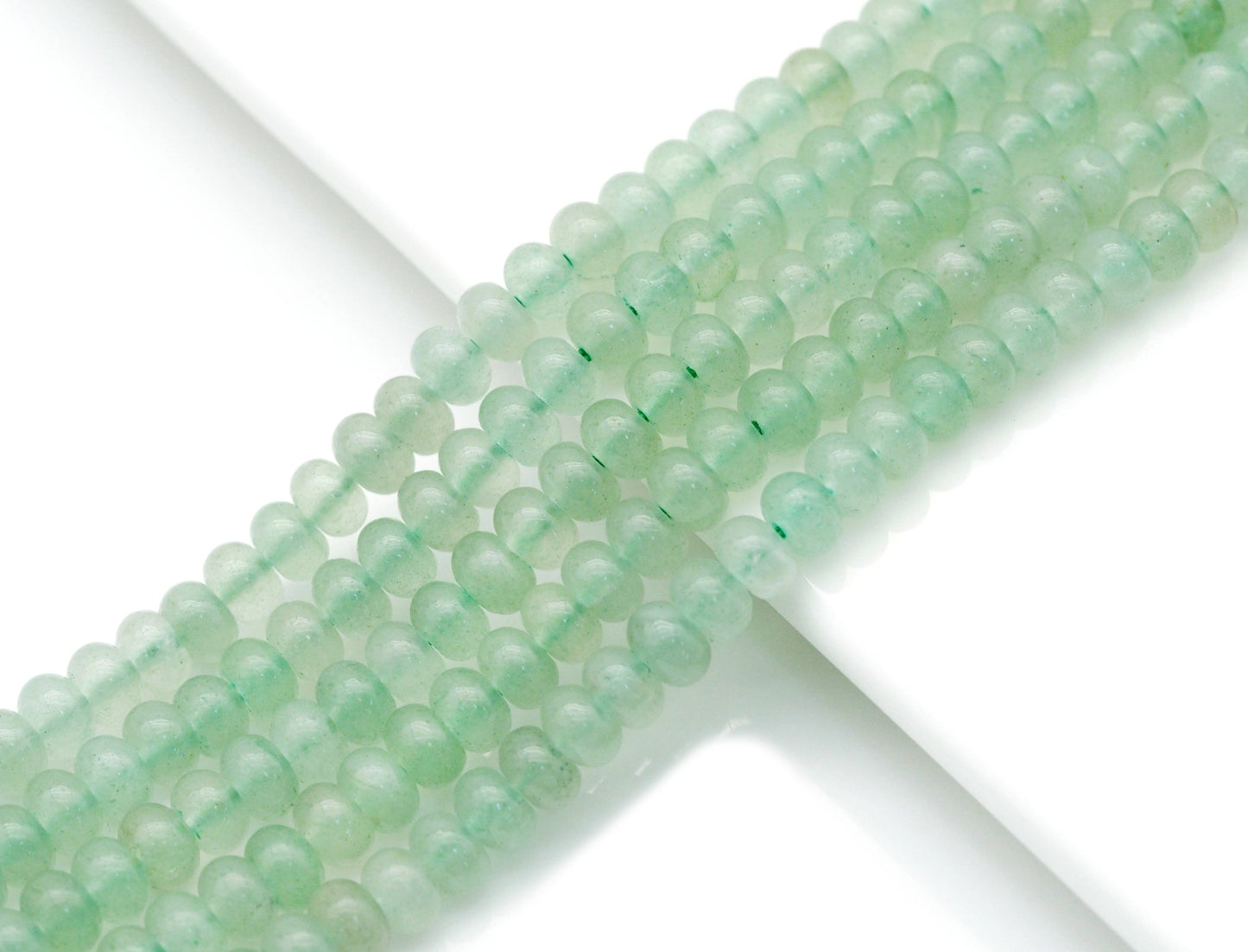Genuine Green Aventurine Rondelle Smooth Beads, Sku#U1410