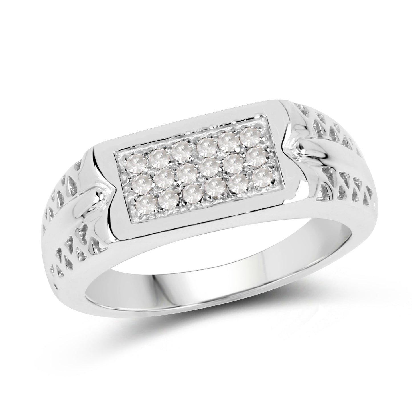 0.27 Carat Genuine White Diamond .925 Sterling Silver Ring