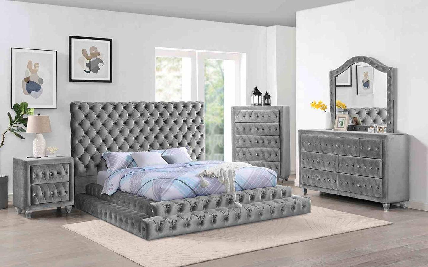 Contemporary Style Fully Upholstered Frame