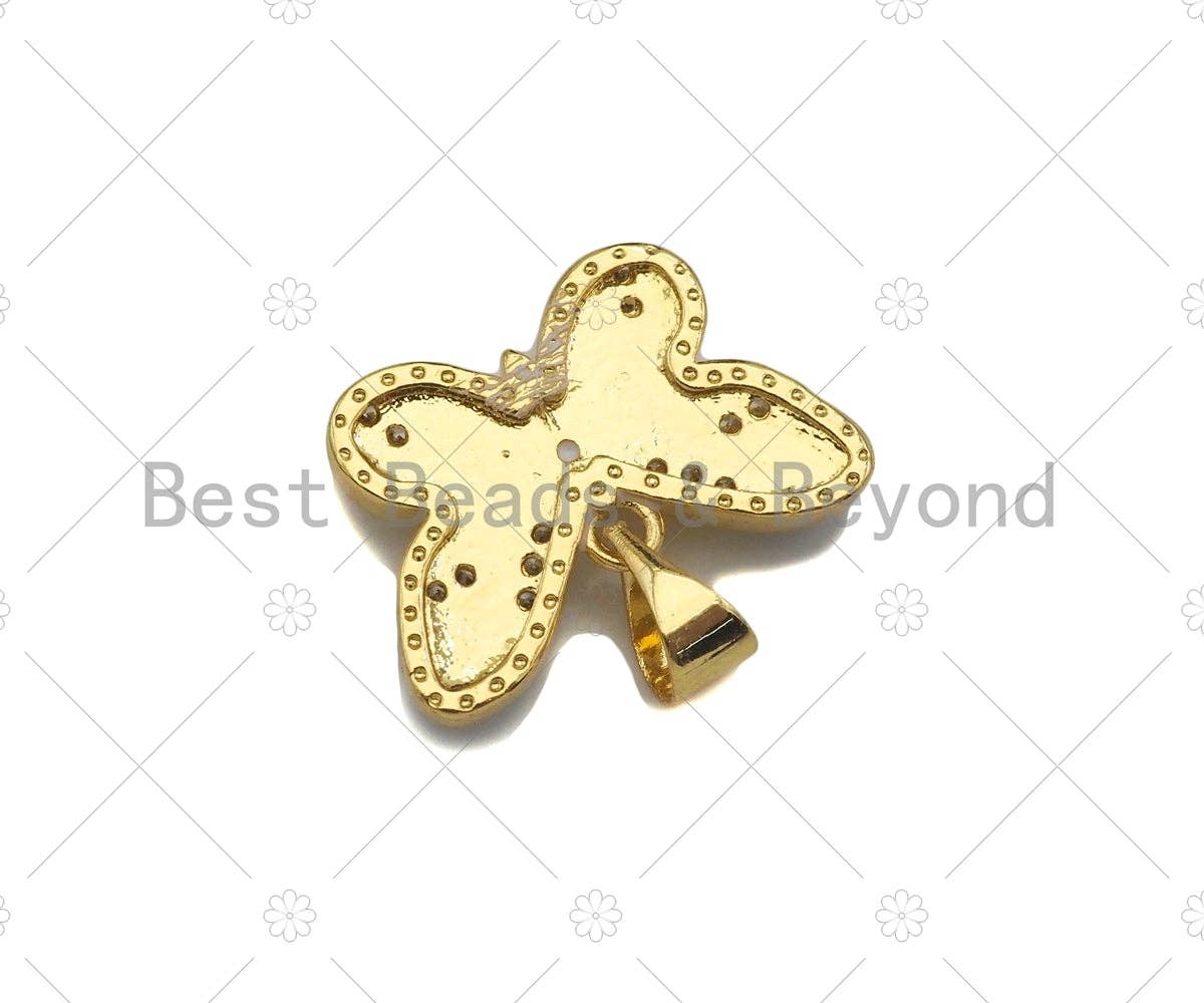 Enamel Colorful Butterfly Shape Pendant,CZ Micro Pave Enamel 18K Gold Pendant,Enamel Jewelry,18x12mm,Sku#LK297