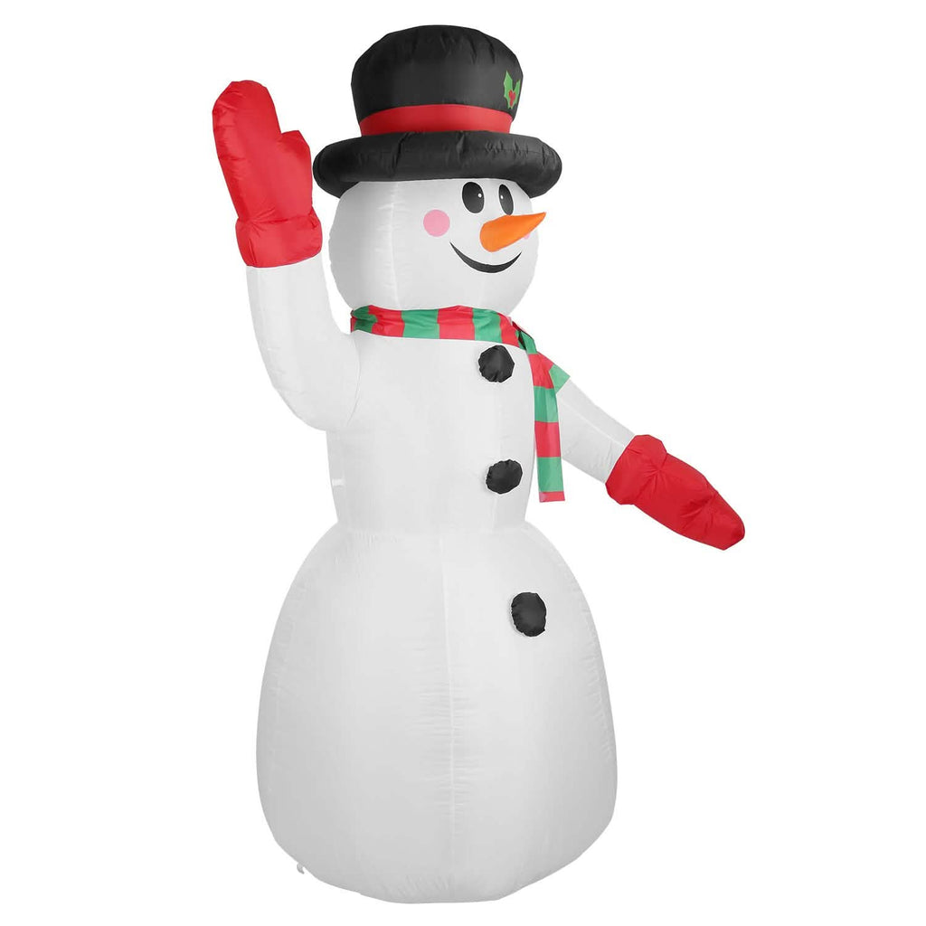7.9フィート クリスマス用巨大インフレータブル雪だるま LEDライト付き 帽子とマフラー付き