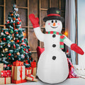 7.9フィート クリスマス用巨大インフレータブル雪だるま LEDライト付き 帽子とマフラー付き