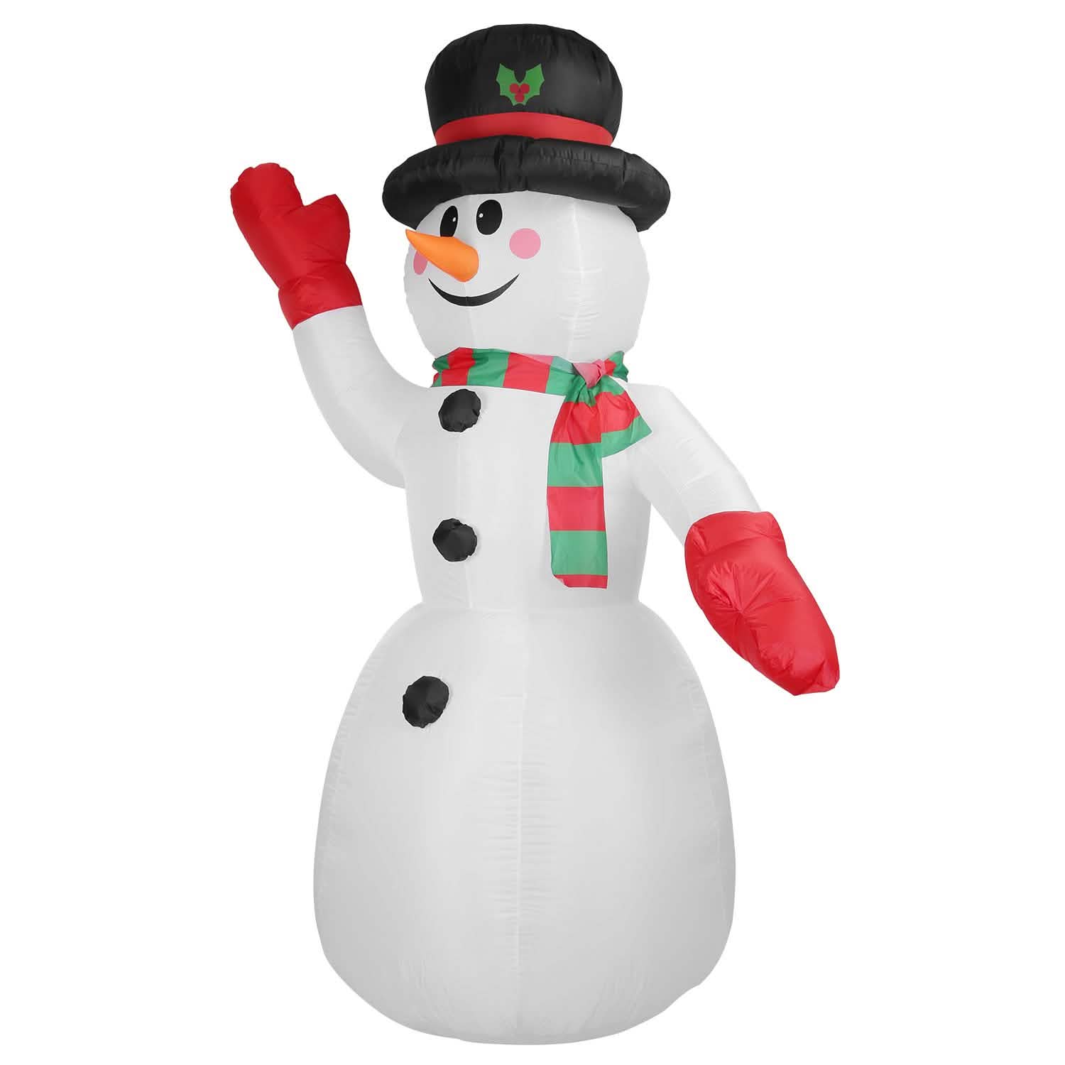 7.9フィート クリスマス用巨大インフレータブル雪だるま LEDライト付き 帽子とマフラー付き