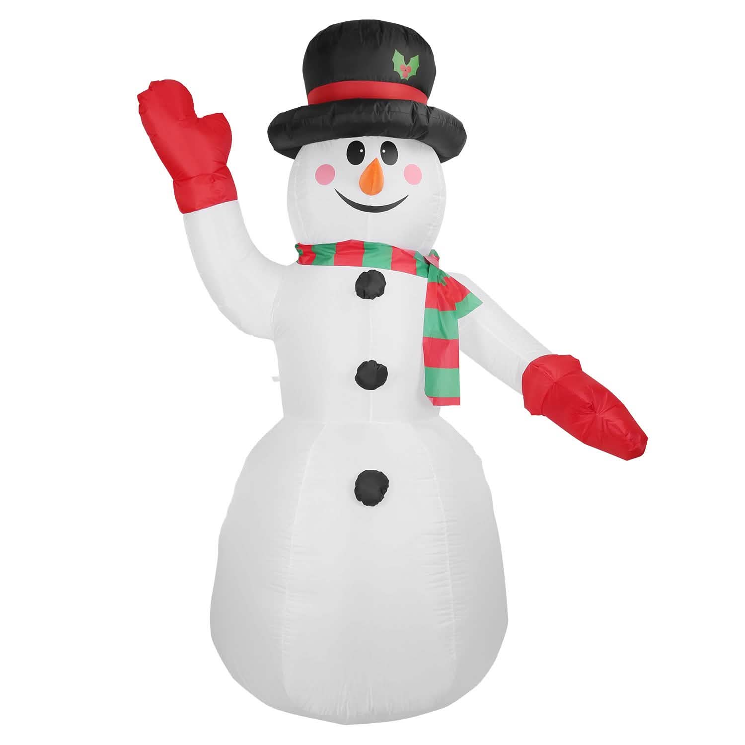 7.9フィート クリスマス用巨大インフレータブル雪だるま LEDライト付き 帽子とマフラー付き
