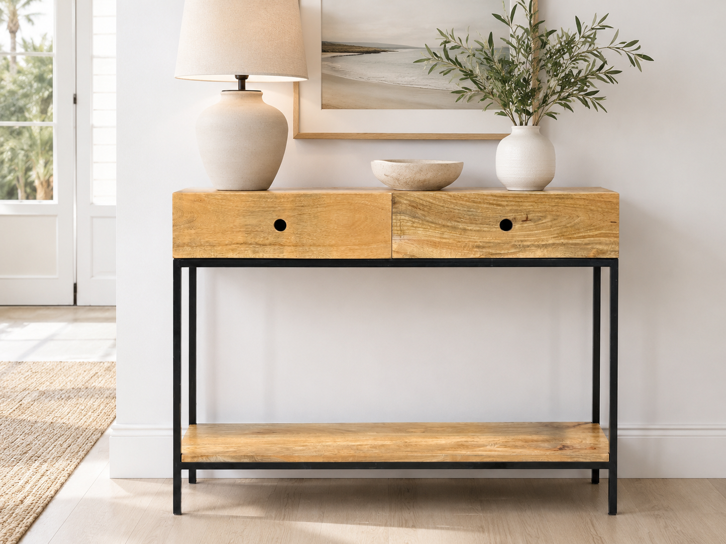 W/D Iron  Console Table - 43 x 15 x 36 in
