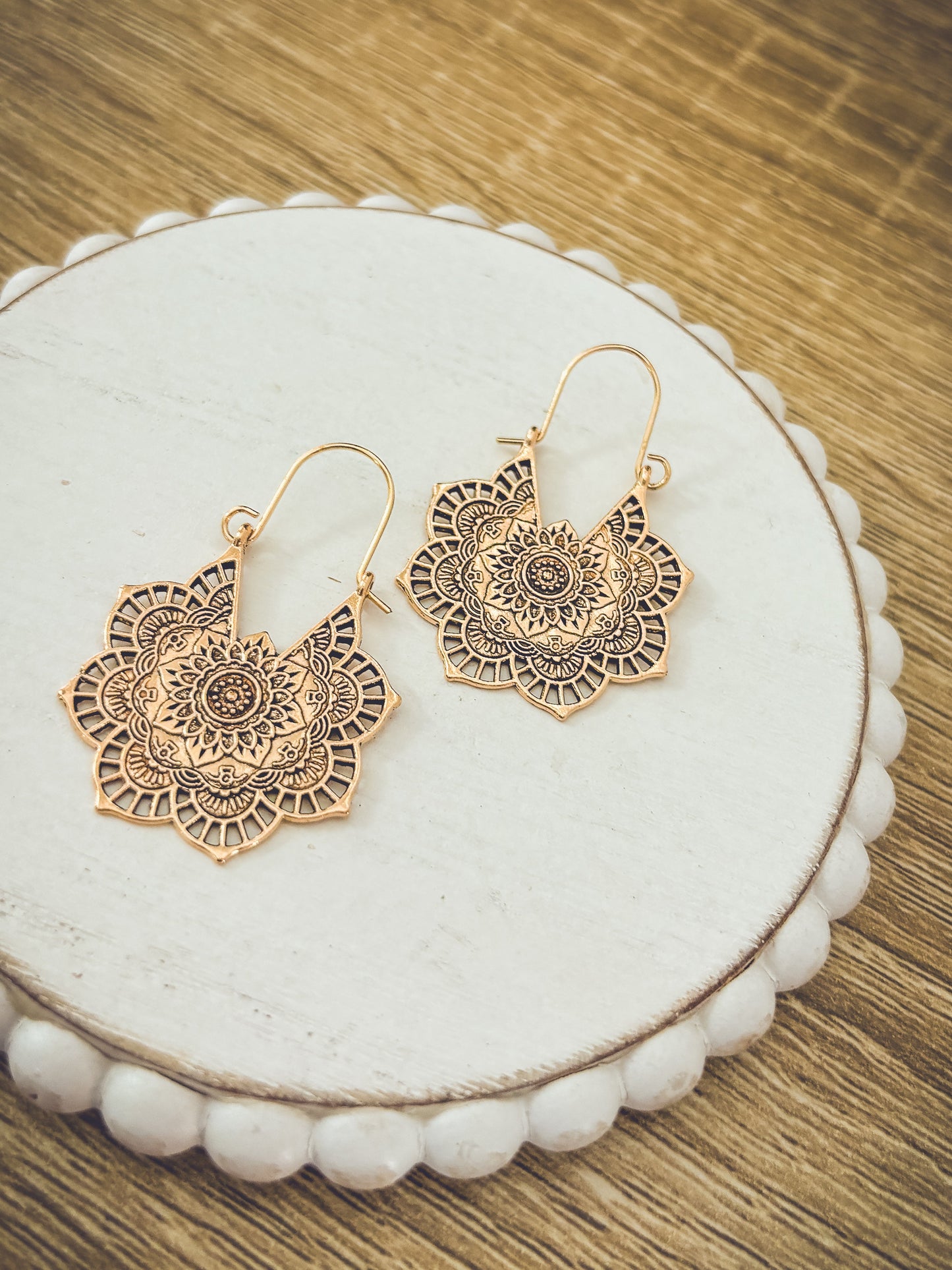 Beautiful Gold or Silver Mandala Earrings