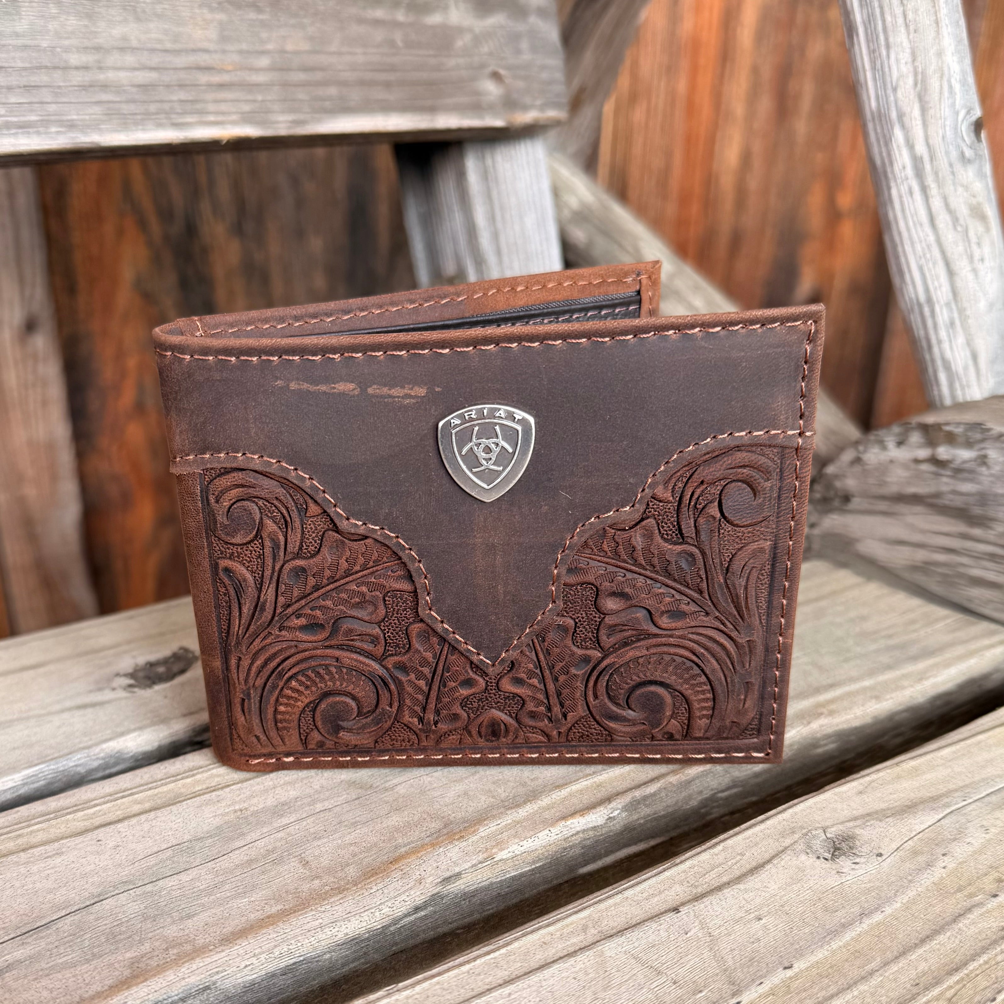 Brown Scroll Bi-Fold Wallet | Ariat