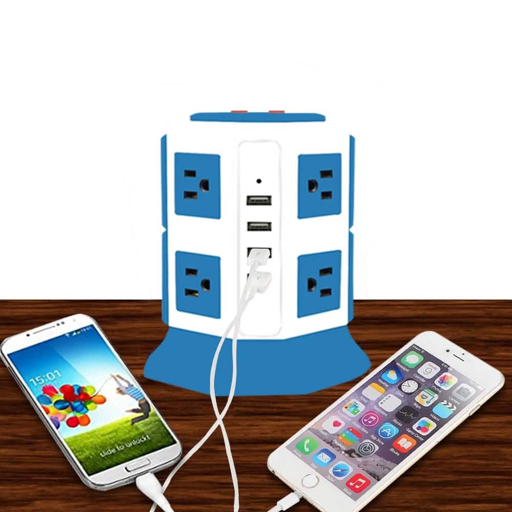 Safemore 8-Outlet Desktop Surge Protector with 4 USB Ports