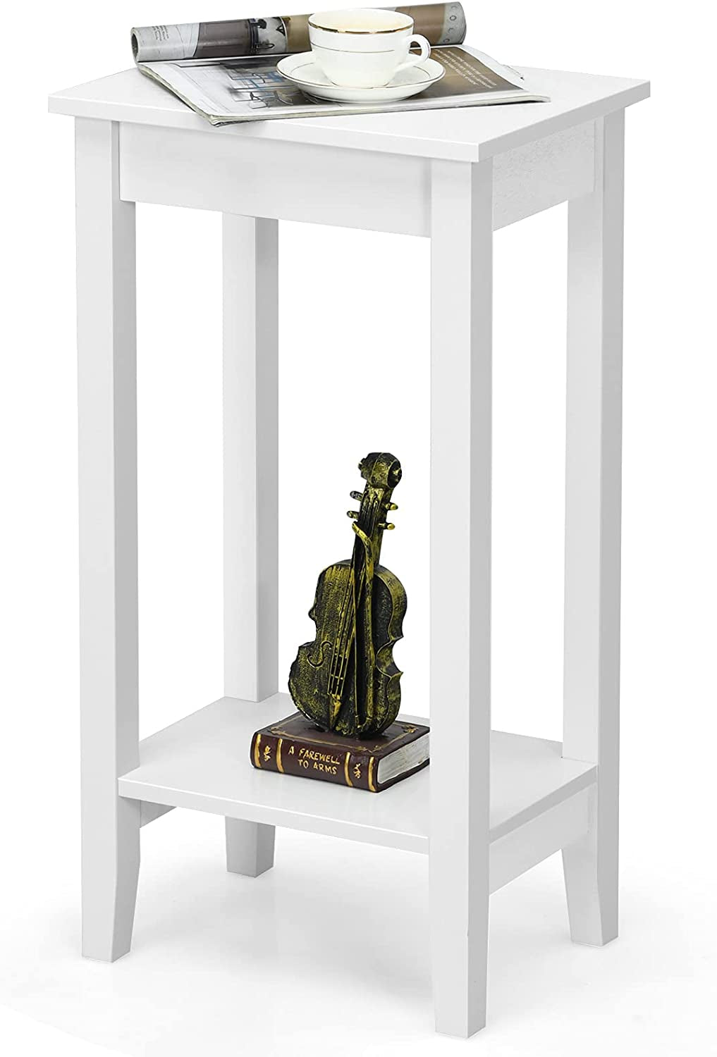 Set of 2 Versatile 2-Tier End Table with Storage Shelf