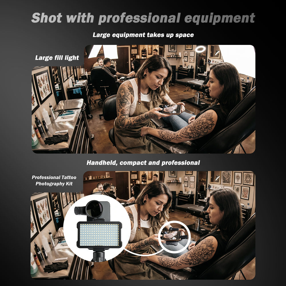 Professional Tattoo Photography Anti-2.0 Glare Kit 180 LED Beads（10W）