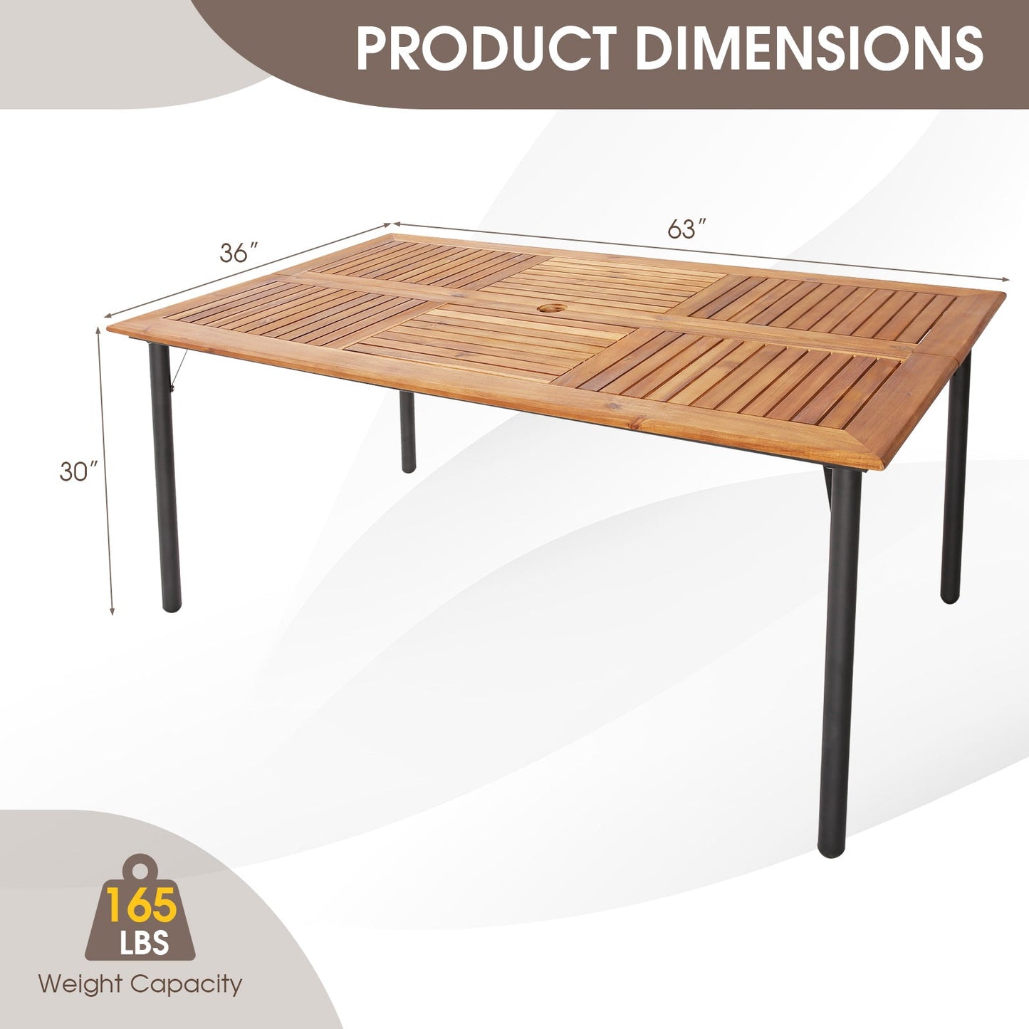 5/7-Piece Outdoor Dining Set with Acacia Wood Table